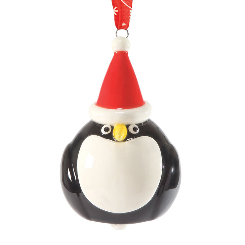 dept 56 santa bird hanging penguin bell ornament