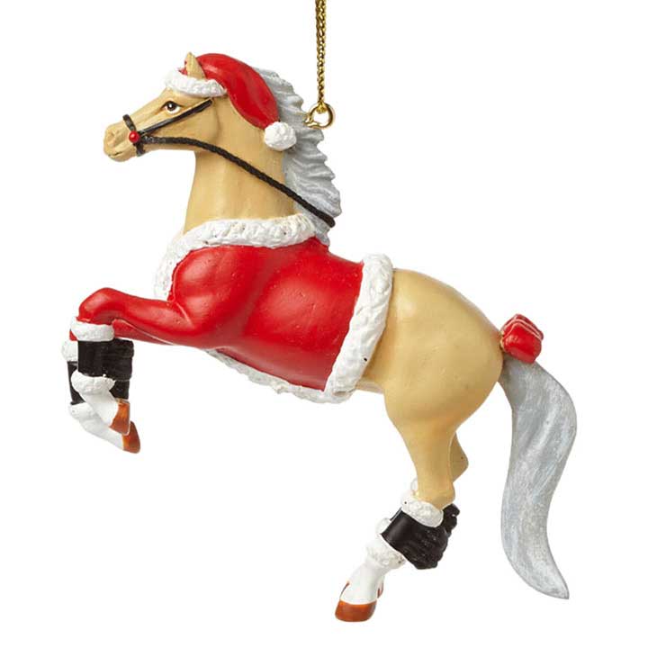 trail of painted ponies 4040993 santa pony ornament - left side view close up