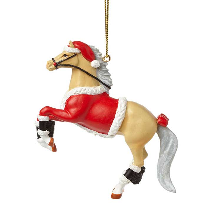 trail of painted ponies 4040993 santa pony ornament - left side view with cord