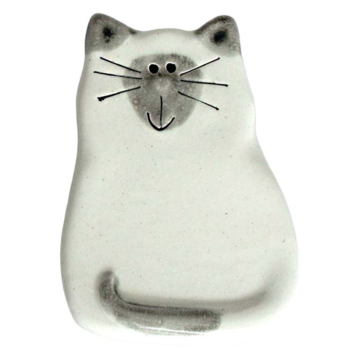 handmade ceramic siamese cat refrigerator magnet