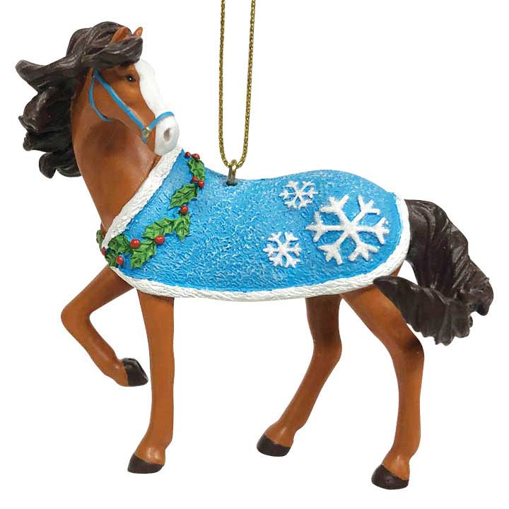 trail of painted ponies 6011702 snow ready horse ornament -  left side, close up view