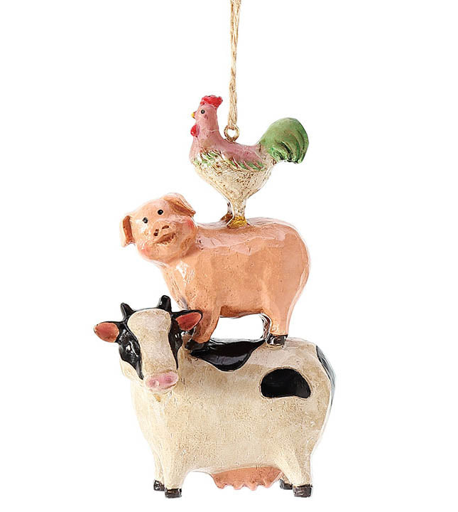 department 56 stacked animals ornament