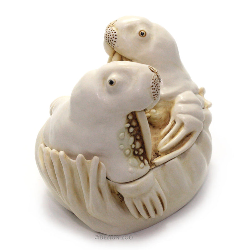 harmony kingdom tea for two walrus box figurine