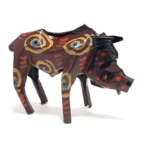 recycled tin can water buffalo sculpture