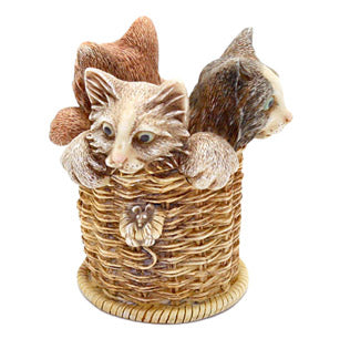 harmony kingdom wicker and whisker kittens in basket view 2