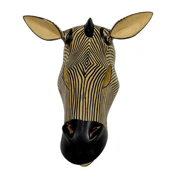 hand carved and painted wood zebra wall sculpture decor